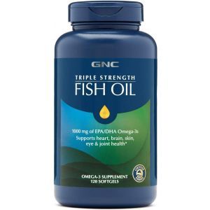 Рыбий жир, Triple Strength Fish Oil, GNC, 1000 мг ДГК / ЭПК, 120 гелевых капсул
