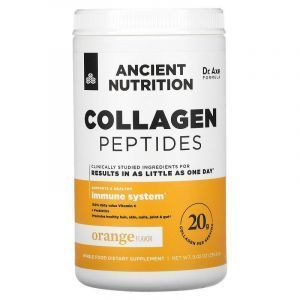 Пептиды коллагена, Collagen Peptides, Dr. Ax / Ancient Nutrition, вкус апельсина, 255,6 г