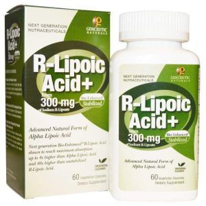 R-липоевая кислота + Genceutic Naturals, 300 мг, 60 капсул