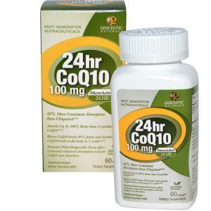 Коэнзим Q10, Genceutic Naturals, 24 часа 100 мг, 60 вегетарианских капсул