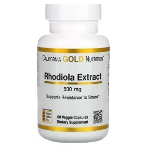 Экстракт родиолы, Rhodiola Extract, California Gold Nutrition, 500 мг, 60 вегетарианских капсул