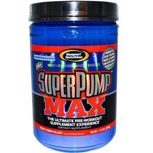 Предтренировочный комплекс, фруктовый пунш, SuperPump Max, Gaspari Nutrition, 640 г