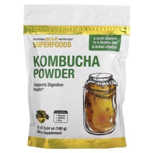 Комбуча, порошок, Kombucha Powder - SUPERFOODS, California Gold Nutrition, 160 г