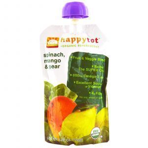 Детское питание, (Organic, Happytot), Nurture Inc, овощи, йогурт, 120 г