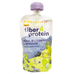 Детское питание из протеина, шпината, ягод, (Happy Baby, Happytot, Fiber Protein), Nurture Inc., 113 г
