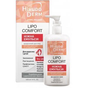 Эмульсия для сухой кожи, Lipo Comfort, Hirudo Derm, 400 мл