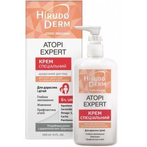 Крем для сухой кожи, Atopi Expert, Hirudo Derm - это увлажняющий крем с натуральными маслами, который улучшает состояние сухой, очень сухой и склонной к атопии кожи. Содержащая мочевина в креме, выступает как натуральный увлажняющий фактор кожи, она препя