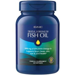 Рыбий жир, Triple Strength Fish Oil, GNC, 1000 мг ДГК / ЭПК, 60 гелевых капсул