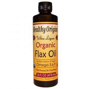 Льняное масло, Flax Oil, Healthy Origins, органик, 473 мл