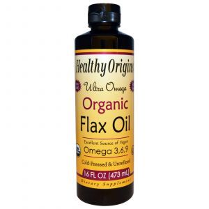 Льняное масло, Flax Oil, Ultra Omega, Healthy Origins, органик, 473 мл