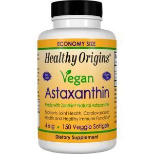 Астаксантин, Astaxanthin, Healthy Origins, 4 мг, 150 кап.