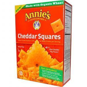 Запеченные квадратные крекеры с чеддером (Snack Crackers), Annie's Homegrown, 213 г.