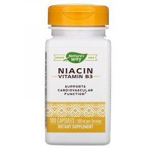 Витамин В3, Niacin, Nature's Way, 100 мг, 100 капсул