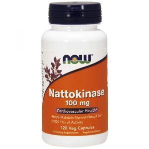 Наттокиназа, Nattokinase, Now Foods, 100 мг, 120 капсул
