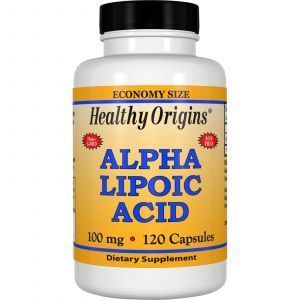 Альфа-липоевая кислота, Alpha Lipoic Acid, Healthy Origins, 100 мг, 120 капсу