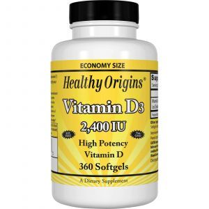 Витамин Д3, Healthy Origins, 2400 МЕ, 360капсу