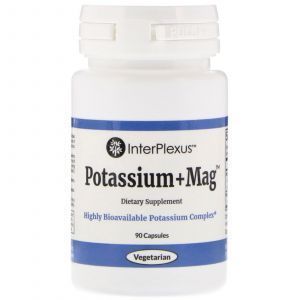 Калий + магний, Potassium+Mag, InterPlexus Inc., 90 капсул