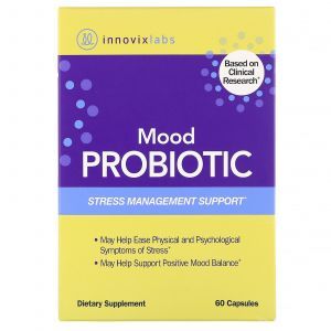 Пробиотики для поддержки настроения, Mood Probiotic, Stress Management Support, InnovixLabs, 60 капсул