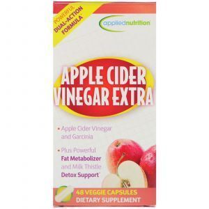 Яблочный уксус, Apple Cider Vinegar Extra, appliednutrition, 48 кап.