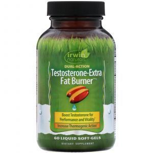 Жиросжигатель с добавлением тестостерона, Testosterone-Extra Fat Burner, Irwin Naturals, 60 кап.