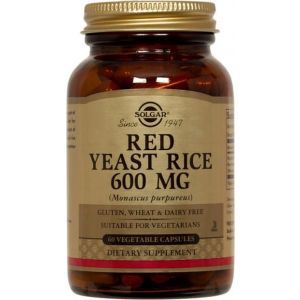 Красный дрожжевой рис, Red Yeast Rice, Solgar, 600 мг, 60 вегетарианских капсул
