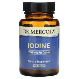 Йод, Iodine, Dr. Mercola, 1,500 мкг, 90 капсул