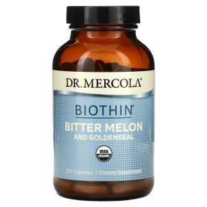 Желтокорень и момордика харанция, Biothin, Bitter Melon and Goldenseal, Dr. Mercola, 120 капсул