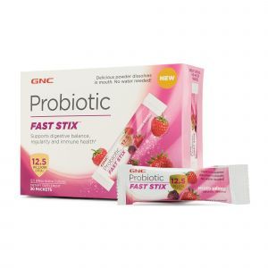 Пробиотики, Probiotic Fast Stix, GNC, 12,5 млрд. КОЕ, ягодный микс, 30 пакетиков