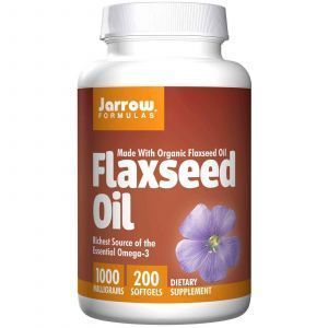 Льняное масло, Flaxseed Oil, Jarrow Formulas, органик, 1000 мг, 200 капсул 