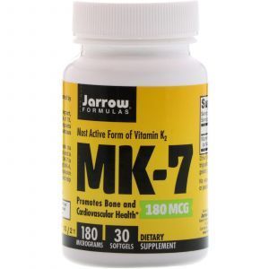 MK-7, активная форма витамина K2, Vitamin K2, Jarrow Formulas, 180 мкг, 30 кап.