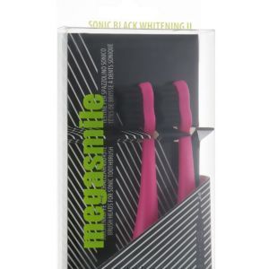 Насадка для звуковой гидроактивной зубной щетки, Sonic Black Whitening ІІ, Megasmile, розовая, 2 шт. в упаковке