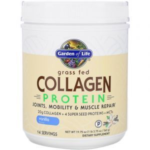 Коллагеновый протеин, Grass Fed Collagen Protein, Garden of Life, со вкусом ванили, 560 г