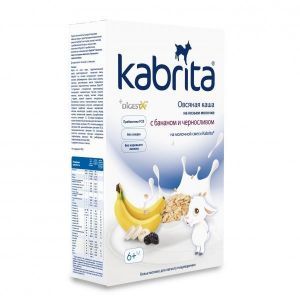 Овсяная каша на основе козьего молока с бананом и черносливом, Kabrita, для детей от 6 месяцев, 180 г
