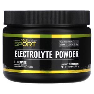 Электролиты, SPORT - Electrolyte Powder, California Gold Nutrition, с натуральным вкусом лимонада, 297 г