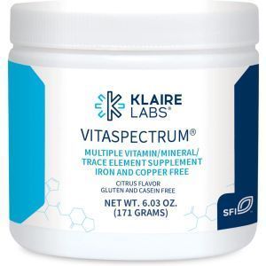 Мультивитамины и минералы, VitaSpectrum, Klaire Labs, без железа и меди, цитрусовый вкус, 171 г
