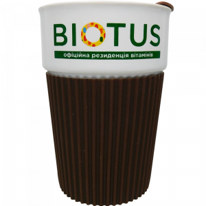 Фирменная керамическая чашка Biotus, коричневая, 1 шт
