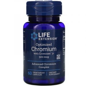 Хром, Chromium, Life Extension, оптимизированный, 500 мкг, 60 капсул