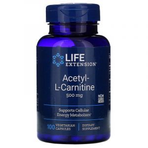 Ацетил карнитин, Acetyl-L-Carnitine, Life Extension, 500 мг, 100 капсул. (Default)