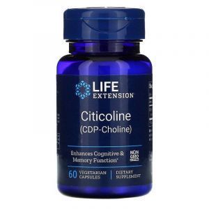 Когницин цитиколин, CDP-холин, Cognizin, CDP-Choline, Life Extension, 250 мг, 60 капсул