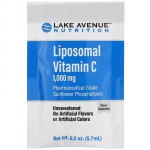 Липосомальный витамин С, Liposomal Vitamin C, Lake Avenue Nutrition, 1000 мг, 30 пакетов по 5,7 мл каждый