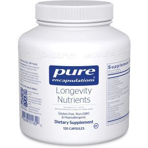 Для долгожительства, Longevity Nutrients, Pure Encapsulations, мультивитаминно-минеральный комплекс для здорового старения, работы мозга, здоровья глаз, костей и сосудов, 120 капсул