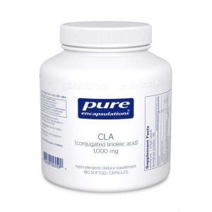 Конъюгированная линолевая кислота, CLA, Pure Encapsulations, способствует здоровому составу тела при здоровом питании и физических упражнениях, 1000 мг, 180 капсул