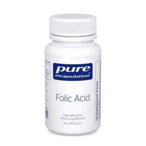 Фолиевая кислота, Folic Acid, Pure Encapsulations, 60 капсул