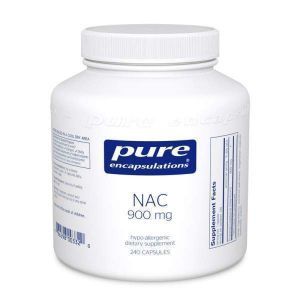 NAC (N-ацетилцистеин) 900 мг, NAC (n-acetyl-l-cysteine) 900 mg, Pure Encapsulations, 240 капсул
