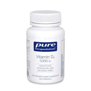 Витамин D3, Vitamin D3, Pure Encapsulations, 5,000 МЕ, 120 капсул