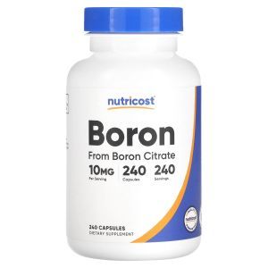 Бор, Boron, Nutricost, 10 мг, 240 вегетарианских капсул