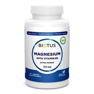 Магній і вітамін В6, Magnesium with Vitamin B6, Biotus, екстра сильний, 150 капсул