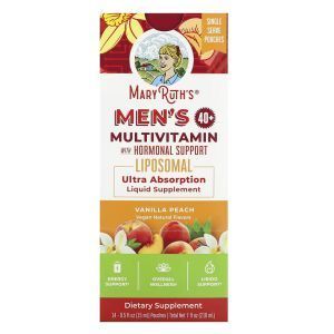 Мультивітаміни з гормональною підтримкою для чоловіків від 40 років, Men´s 40+ Multivitamin with Hormonal Support, MaryRuth's, зі смаком ванілі та персика, 14 пакетиків по 15 мл