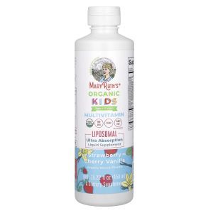 Липосомальные мультивитамины, Organic Kids Multivitamin Liposomal, MaryRuth's, Organic Kids, для детей от 4 до 13 лет, клубника, вишня, ваниль, 450 мл