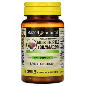 Расторопша (силимарин), Milk Thistle, Mason Natural, стандартизированный экстракт, 60 капсул
